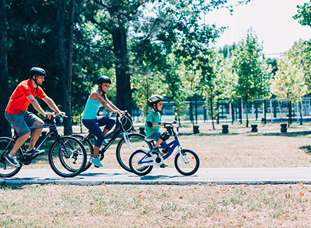 Where to go - family on a bike 