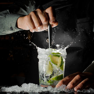 Bartender making a cocktail