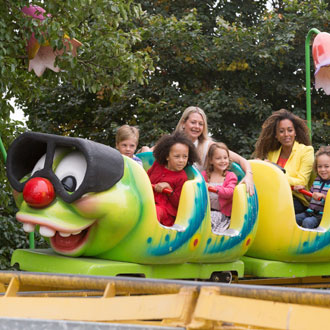 Children on a ride at lightwater valley Children on a ride at lightwater valley