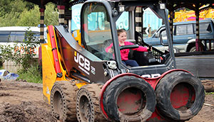Little girl on digger at Diggerland Little girl on digger at Diggerland