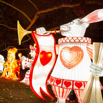 Alice In Winterland at Lightwater Valley - White Rabbit light