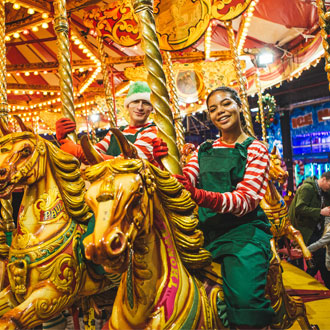 A carousel at Winter Wonderland in Manchester