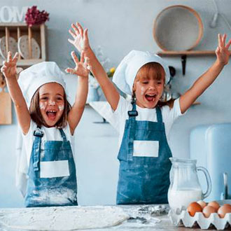 Children baking at the big smile tea party!