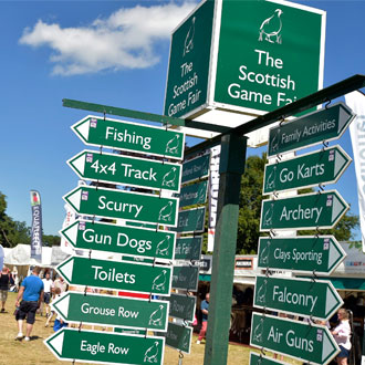 Scottish Game Fair signs