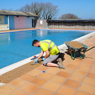 Trevornick Holiday Park new poolside