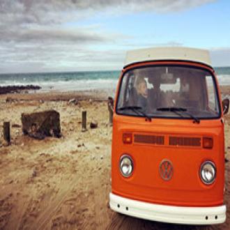 Yescapa - a classic VW motorhome on the beach