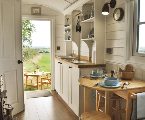 Hill View Farm Shepherds Hut Kitchen